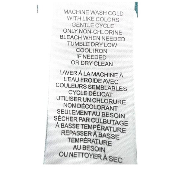 Tahari Womens Blue Green V Neck Button Front Long Sleeve Blouse Plus Sz 2X New - Picture 8 of 9